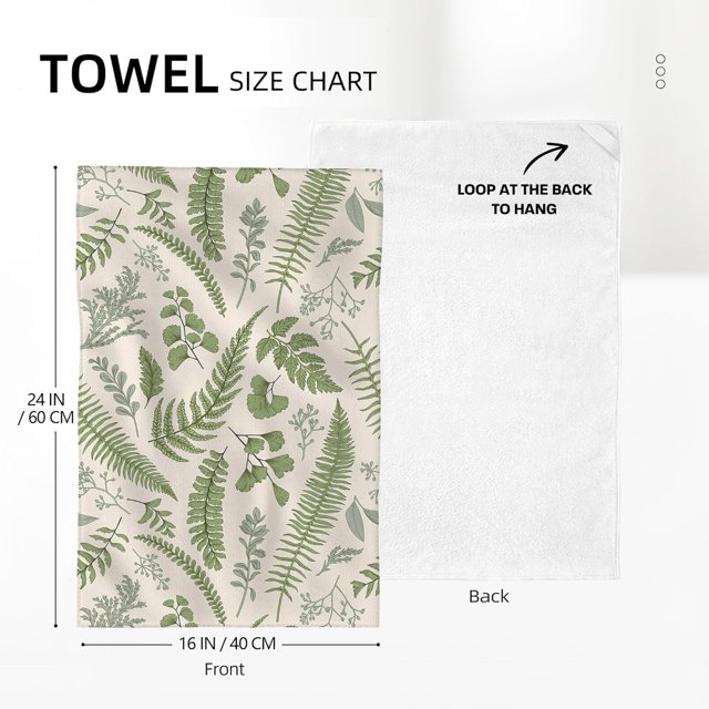 Cute Botanic Dish Towels For Drying Dishes, Absorbent Decorative Sage