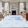 thumbnail image 1 of Cute Bow Area Rugs 8'x10', Washable Small Throw Rugs for Living Room Patio, Blue Bowknot Minimalist Solid Color Indoor Outdoor Rug Non-Slip Low Pile Carpet Runner Reversible Floor Mats, 1 of 8