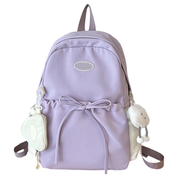 Cute Bow Backpack for Women Large Capacity Laptop Bookbag Preppy School Backpack Lightweight Travel Daypack