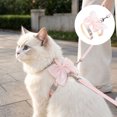 thumbnail image 1 of Cute Bow Cats & Dogs Harness And Leash Set,Escape Proof Adjustable Sweet Lace Gradient Bowknot Pet Vest Harness For Kitten Small Dog Walking Outdoor,M, 1 of 5