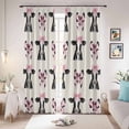 thumbnail image 1 of Cute Bow Cow Blackout Curtains for Bedroom/Living Room, Pinch Pleated Black Out Curtains, Beige Farmhouse Cute Animals Room Darkening Window Drapes with Hooks 2 Panels, 59"x70", 1 of 8