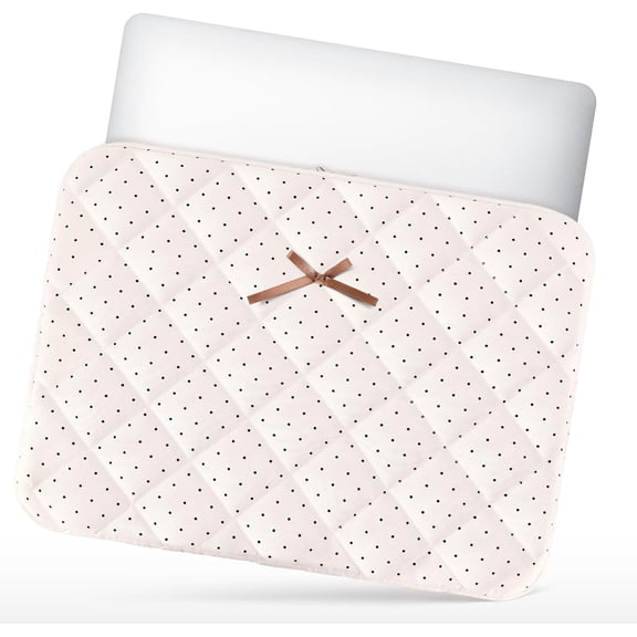 Cute Bow Laptop Sleeve 15.6 Inch for 15" MacBook Air, Puffy Quilted Laptop Case Computer Cover for 15" MacBook, , , , , Chromebook