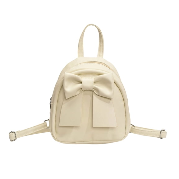 Cute Bow Mini Backpack Purse for Women , Small Soft Convertible Crossbody Backpack Handbag, Fashion Cute Casual Daypack for Shopping Dating Travel, 5 Pastel Solid Color Options
