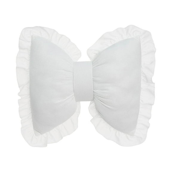 Cute Bow Neck Cushion for Chair Soft Bow Throw Pillow Ornament Home Furnishing Crafts Neck Pillow Decorative Pillows for Farmhouse Car Living Room Bedroom,Waffles Knit Bow Lumbar Pillow,Soft Lace