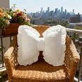 thumbnail image 1 of Cute Bow Neck Cushion for Chair Soft Bow Throw Pillow Ornament Home Furnishing Crafts Neck Pillow Decorative Pillows for Farmhouse Car Living Room Bedroom, White, 1 of 6