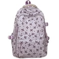 thumbnail image 1 of Cute Bow Pattern Backpack, Lightweight Daypack for Women, Fashion Rucksack, Multi-compartment Knapsack, Durable Versatile Daily Leisure Zippered Bag with Adjustable Straps, 1 of 5