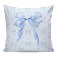 thumbnail image 1 of Cute Bow Pillow Covers 16x16 Inch Decorative Throw Pillow Cover, Blue Bowknot Minimalist Solid Color Sofa Pillowcases Accent Cushion Case Home Decor Bedroom Living Room, 1 of 6