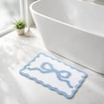 thumbnail image 1 of Cute Bow Scalloped Bath Mat 18x25 Inch Non-Slip Microfiber Bathroom Rug Soft Super Absorbent, 1 of 7