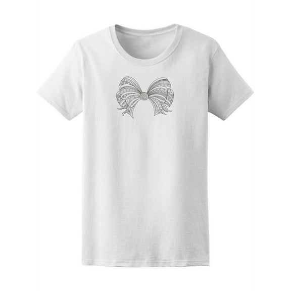 Cute Bow With Patterns T-Shirt Women -Image by Shutterstock, Female Medium