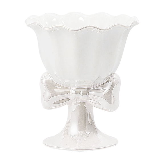 Cute Bowknot Ceramic Dessert Trifle Ice Cream Pudding Serving Bowl Creative Mug Cup for Fruit, Salad, Candy, Snack