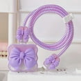 thumbnail image 1 of Cute Bowknot Charger Protector and Cable Protector Set (5 in 1) for iPhone 11-15 Pro Max, 18W/20W USB-C Adapter Protector, Extend Cable Life, 1 of 5