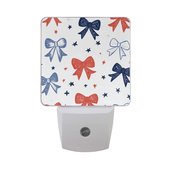 Cute Bowknots Stars LED Night Light with Smart Sensor Plug Into Wall Dusk to Dawn 2 packs