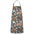 thumbnail image 1 of Cute Boxer Dog and Flowers Florals Apron-Garden Aprons for Women with Pockets-Cotton Linen Waterproof Kitchen Cooking Gardening Aprons Adjustable for Kitchen,Cooking,BBQ and Salon 33x27 Inch, 1 of 7