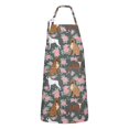 thumbnail image 1 of Cute Boxer Dog and Flowers Florals Apron-Garden Aprons for Women with Pockets-Cotton Linen Waterproof Kitchen Cooking Gardening Aprons Adjustable for Kitchen,Cooking,BBQ and Salon 33x27 Inch, 1 of 7