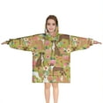 thumbnail image 1 of Cute Boxer Dog and Flowers Florals Blanket Hoodies for Kids 6-13YR Oversize Wearable Blanket Hoodies for Boys Girls Teens, 1 of 7