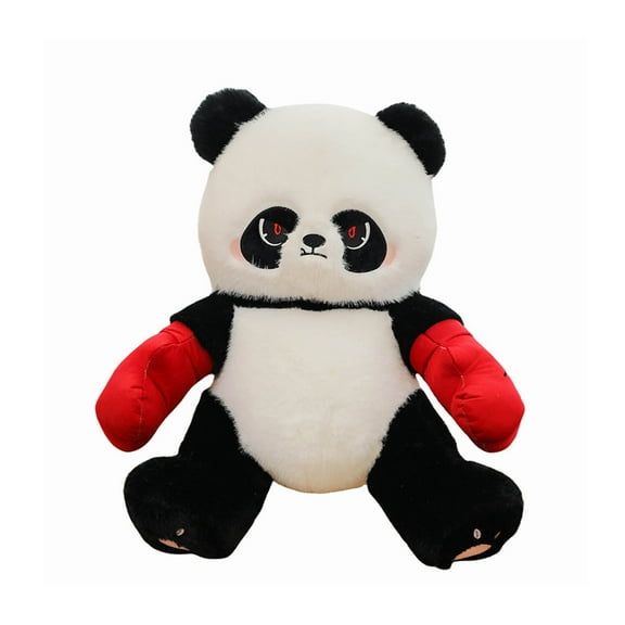 Cute Boxing Panda Plush Toy with Red Gloves – Soft Stuffed Animal for Kids Cartoon Panda Doll Birthday Graduation Gift Living Room Sofa Home Decor, 35cm