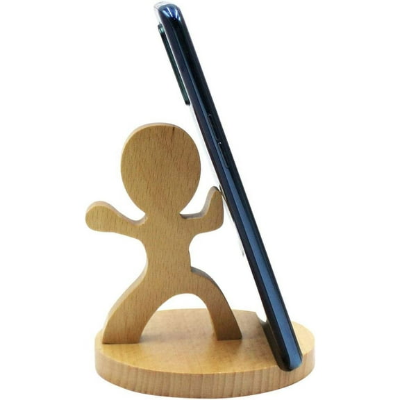 Cute Boy Cellphone Holder Stand Wooden Smartphone Desk Holder for All Mobile Phones Animal Phone Stand Desk Ornament