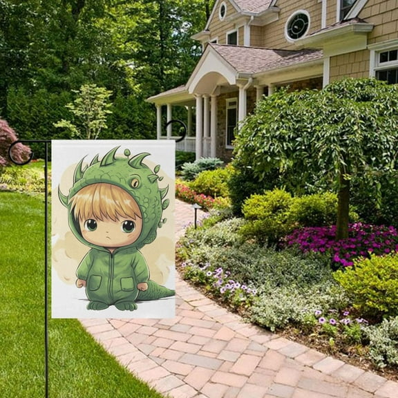 Cute Boy Garden Flag 28x40 inch Double Sided Outside Yard Decorations for Home Outdoor