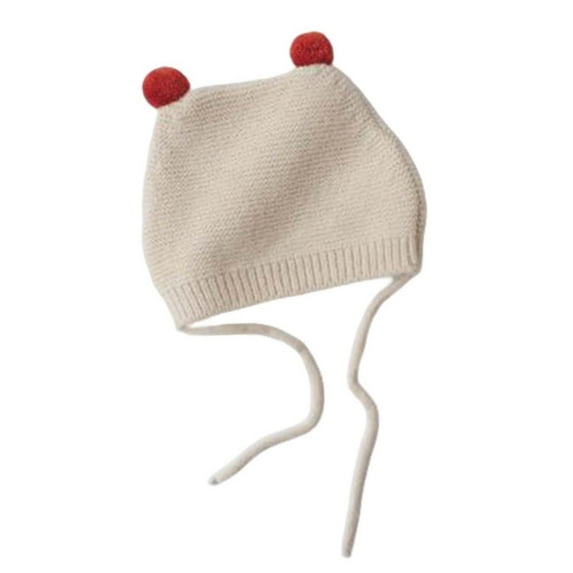 Cute Boys Girls Earflap Beanie Cartoon Drawstring Knit Hat Fall Winter Warm Cap for Kids Casual Wear & Family Gatherings