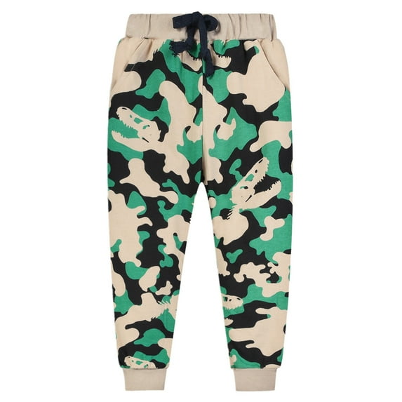 Cute Boys Sweatpants Athletic Pants Toddler Girl Cartoon Pattern Cotton Drawstring Elastic Waist Sport Jogger With Pocket Casual Activewear Boys Pants Camouflage 5-6 Years