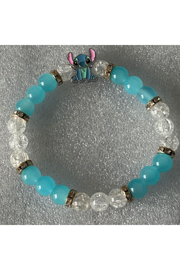 Cute Bracelet Crystal Pearl Bracelets, Anime Elastic Stretch Crystal Bead Bracelet Lovely Cartoon Elastic Beaded Bracelets for Women