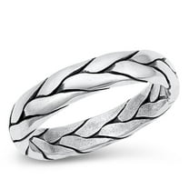 Cute Braided Ring .925 Sterling Silver Wedding Band Jewelry Female Male Unisex Size 9