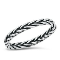 Cute Braided Wedding Weave Ring .925 Sterling Silver Band Jewelry Female Male Unisex Size 6