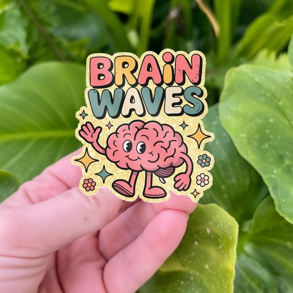 Cute Brain Waves Badge Reel, Neurology Badge Holder, Neuro Nurse ID Reel, Neuroscience Gift, Medical Badge Reel