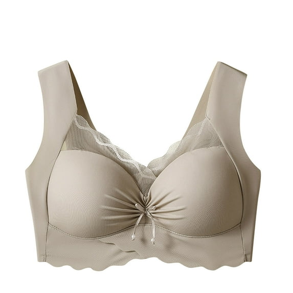 Cute Bras Women Padded Bra Feature V-Neck Push-up Bra Style W-170 Coffee 3XL