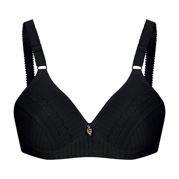Cute Bras for Women Padded Bra Feature V-Neck Sport Bra Style W-1051 Black S