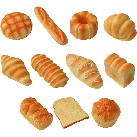 Cute Bread & Cheese Squishy Toys, Soft Stress Relief Fidget Toys for Adults, Cute Novelty Squishies for Office Workers, Perfect Stocking Stuffers & Small Gift