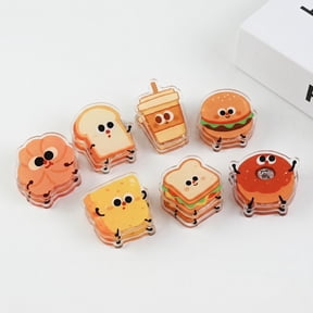 Cute Bread Dessert Bag Sealer Clips, 7-Pack Acrylic PP Multi-Purpose Food Clips - Assorted