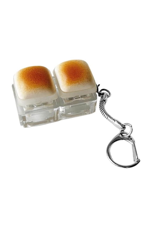 Cute Bread Keycap Stress Relief Clicker Keychain Mini Mechanical Keyboard Button Keyring Keyring Fingertip Pendant Decompress Keyboard toy clicker button fidget toy popping fidget button fidge