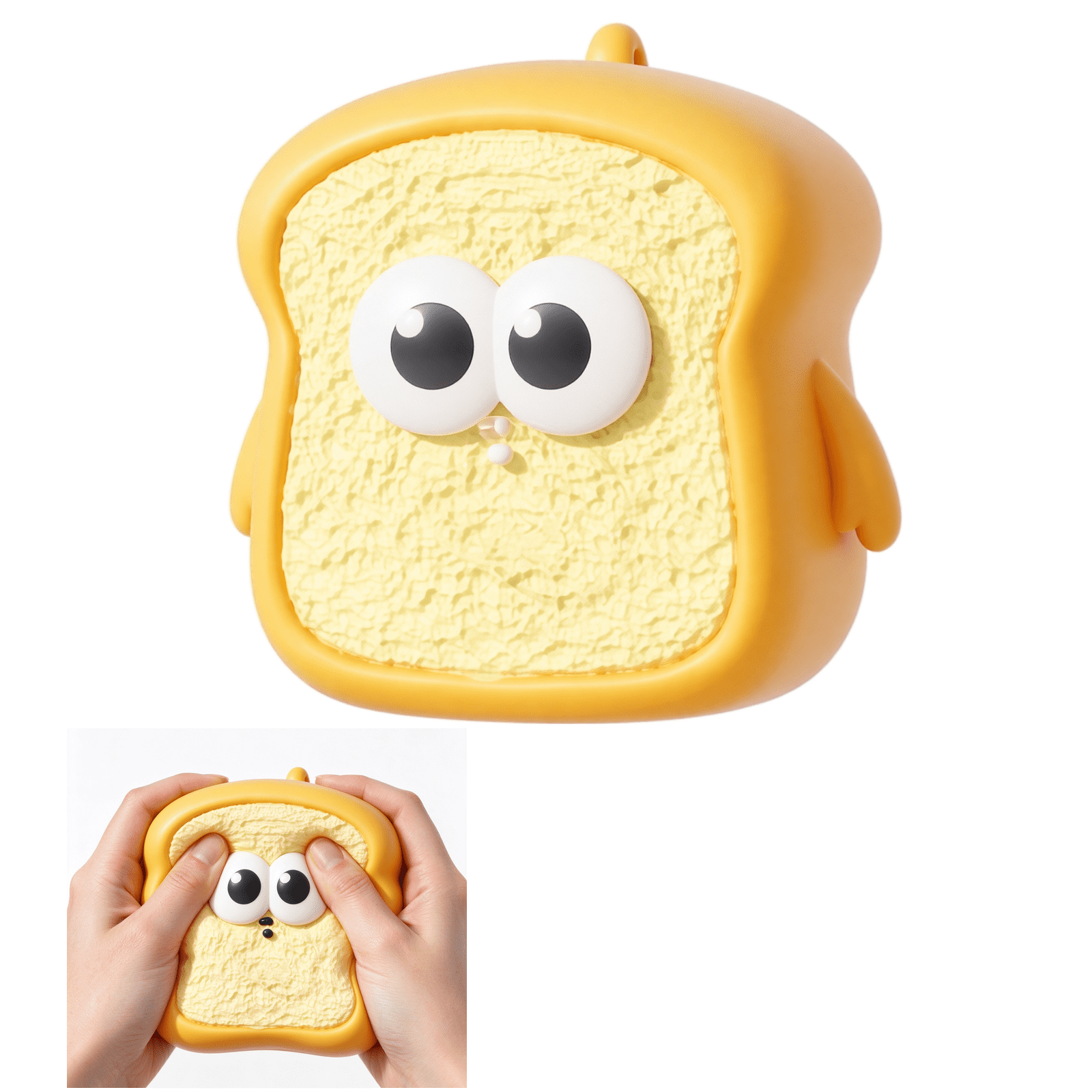 Cute Bread Squishy Toy with Bubble Pop, Soft Silicone Stress Relief ...