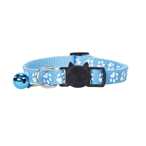 Cute Breakaway Cat Collar with Bell Safety Reflective Nylon Adjustable Kitten Collar Moons Stars Design Comfortable Pet Collars for Indoor Outdoor Girl Boy Cats
