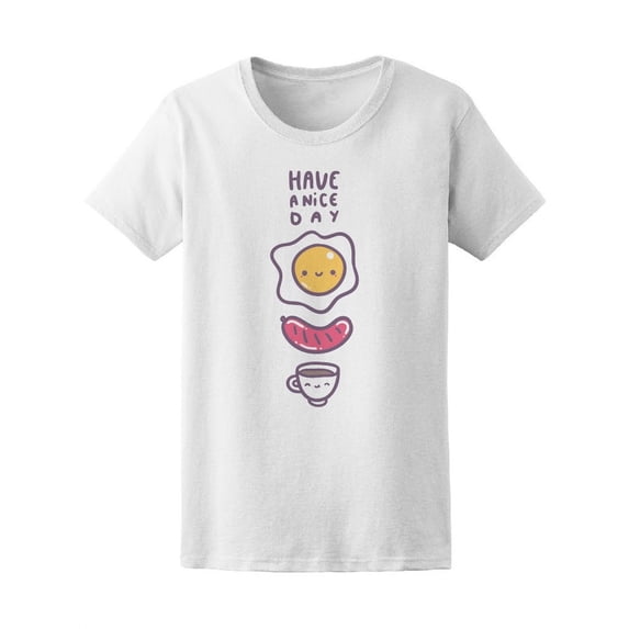 Cute Breakfast Eggs Sausage Tee Women's -Image by Shutterstock