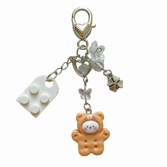 Cute Brick Heart Designs Keychain Delicate Matching Animal Heart Keychains with Cute Brick Designs For Couples