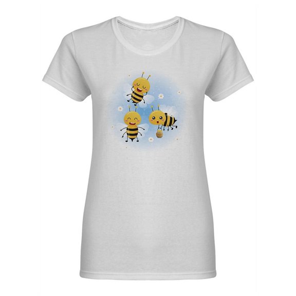 Cute Bright Baby Bees Shaped T-Shirt Women -Image by Shutterstock, Female Medium
