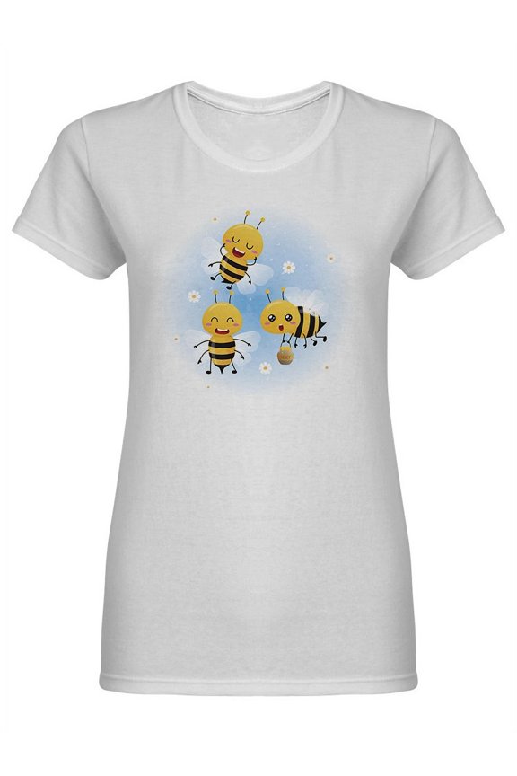 Cute Bright Baby Bees Shaped T-Shirt Women -Image by Shutterstock, Female Small