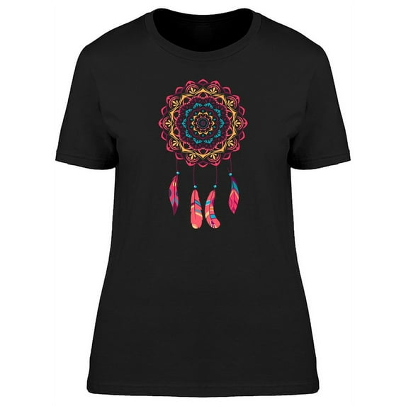 Cute Bright Floral Dreamcatcher T-Shirt Women -Image by Shutterstock, Female Small