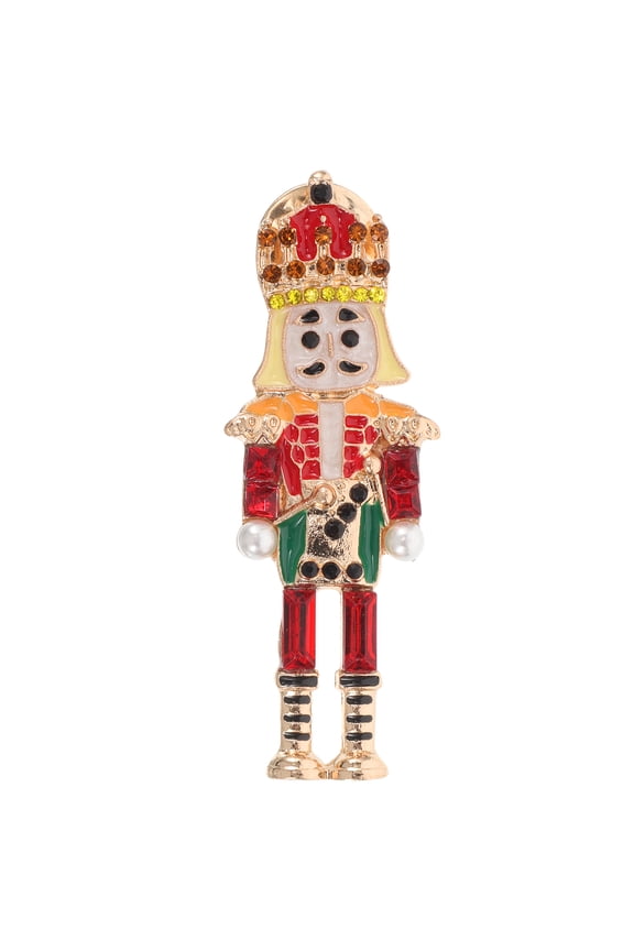 Fashion Red Nutcracker Brooch Pin Decorative Clip for Coats Scarves and Cardigans