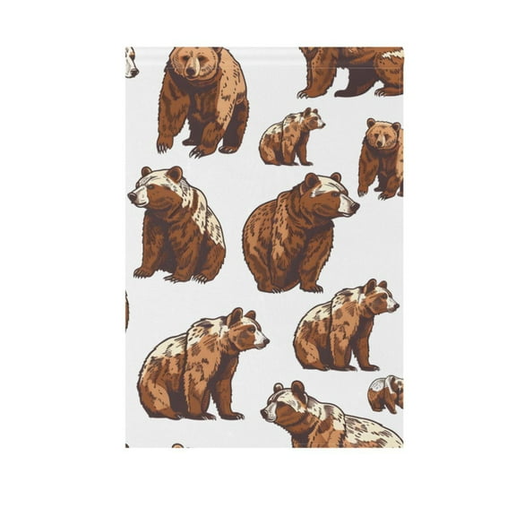 Cute Brown Bears Garden Flag 12X18 Double Sided Yard Flags for Outside Outdoor All Seasonal Decoration