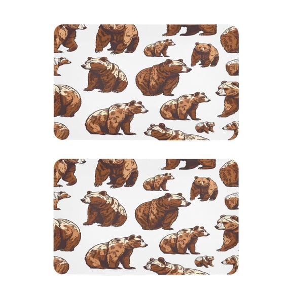 Cute Brown Bears Strong Fridge Magnets Refrigerator Magnets Sticker Decor for Whiteboards Locker 4"x2.5" 2 Pack