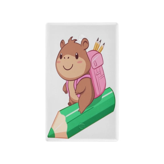 Cute Brown Capibara Light Switch Cover Switch Plate Outlet Cover Plug Cover for Electrical Outlet