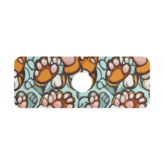 Cute Brown Paws Kitchen Sink Splash Guard, Silicone Sink Faucet Mat Dry Out the Kitchen Bathroom