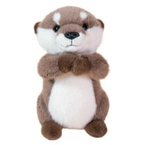 Cute Brown Pray Otter Stuffed Animals Soft Fluffy Otter Plush Toys Stuffed Beaver Plushies Animal Fuzzy Beaver Doll Animal Toy Gift for Kids & Lovers, Otter Stuffed Animal Gifts for Kids