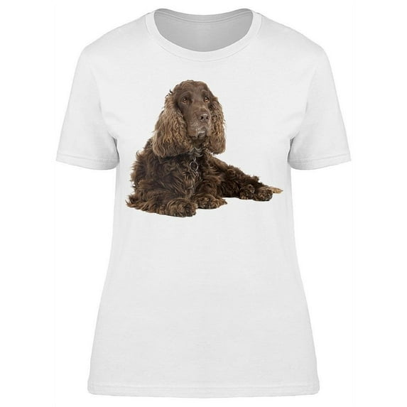 Cute Brown Spaniel Laid Down T-Shirt Women -Image by Shutterstock, Female Large