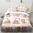Cute Bubu and Dudu Cartoon Print All Season Twin Bedding Set 3 Piece