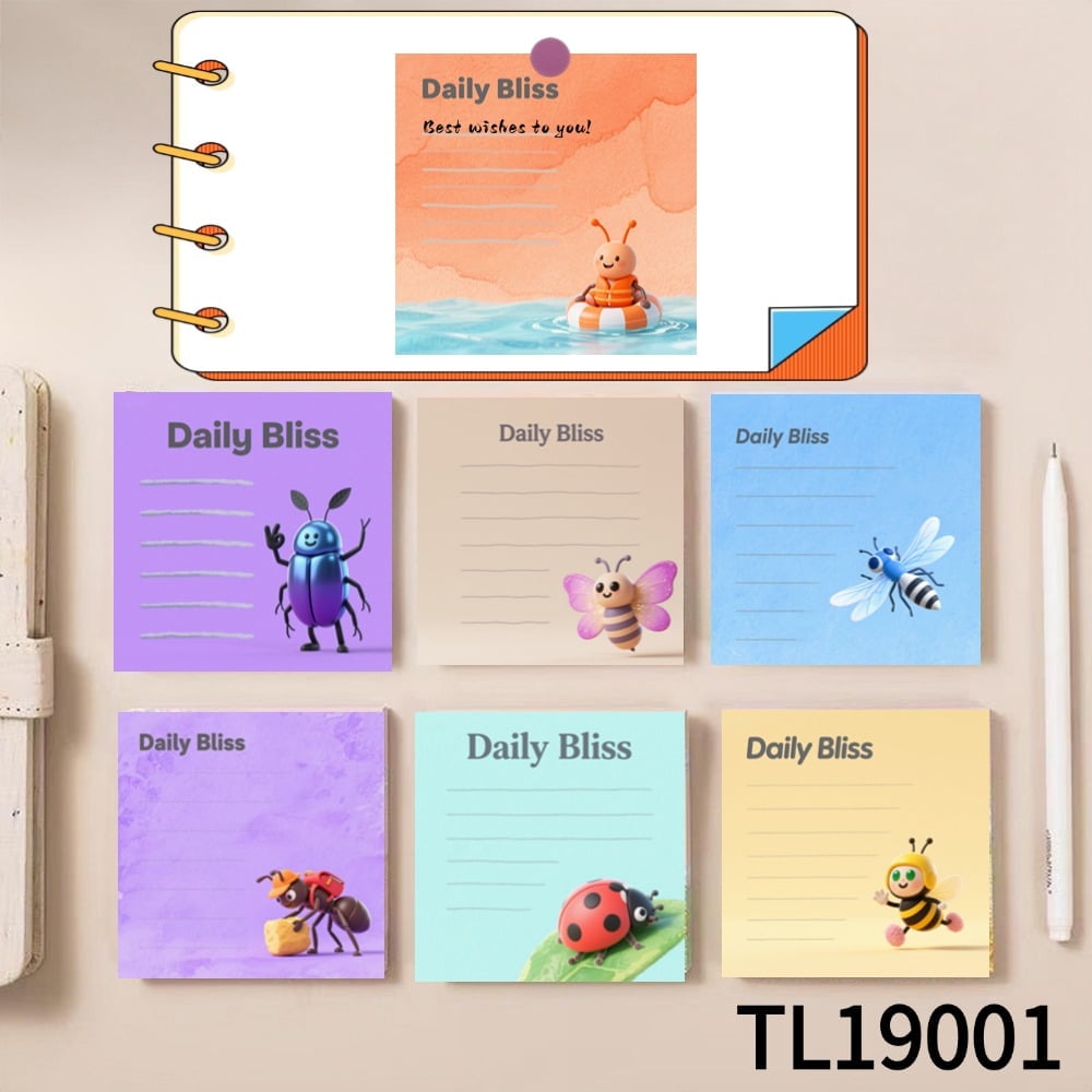 Cute Bug - Shaped Sticky Notes for Daily Use (3.54×3.54 Inches)100-Pack ...