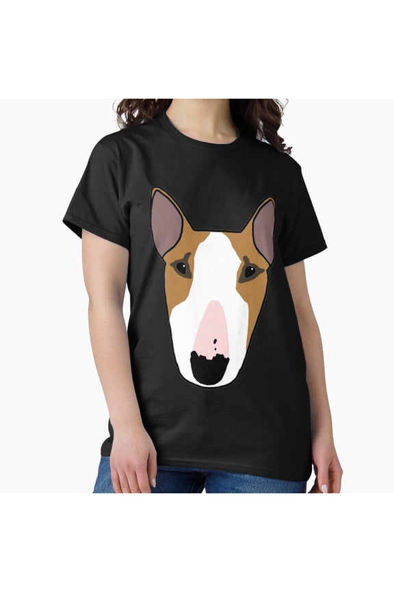 Cute Bull Terrier Dog Face T-Shirt - Funny Egghead Dog Lover Gift H1685, for Unisex, Up to Size 5XL